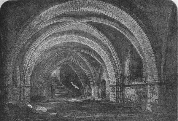 Crypt of St John's Church, Clerkenwell, London 1878 (1906). Artist: Unknown.