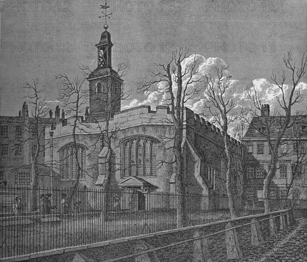 Church of St Helen, Bishopsgate, City of London, 1817 (1911). Artist: William Wise.