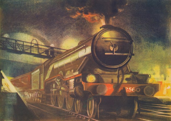 'The Night Scotsman, L.N.E.R., leaving King's Cross', 1940. Artist: Unknown.