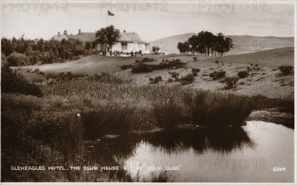 'Gleneagles Hotel, The Club House & The Deuk Dubs', c1930. Artist: Unknown.