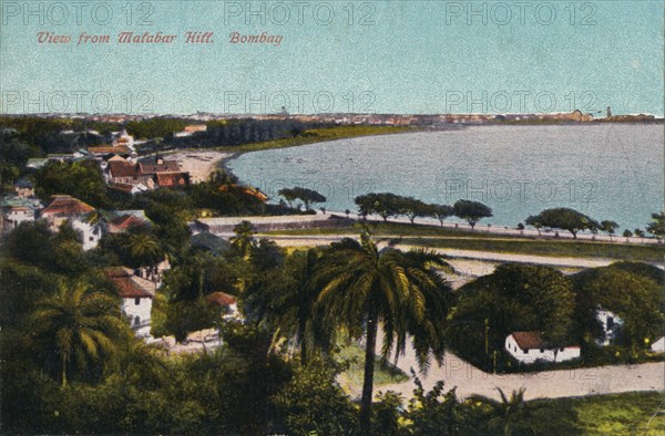 'View from Malabar Hill, Bombay', c1920. Artist: Unknown.