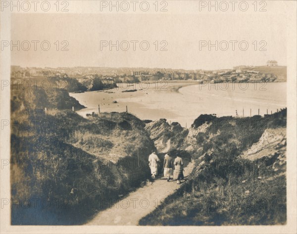 'Newquay Cliff Path to Tolcarne Beach', 1927. Artist: Unknown.