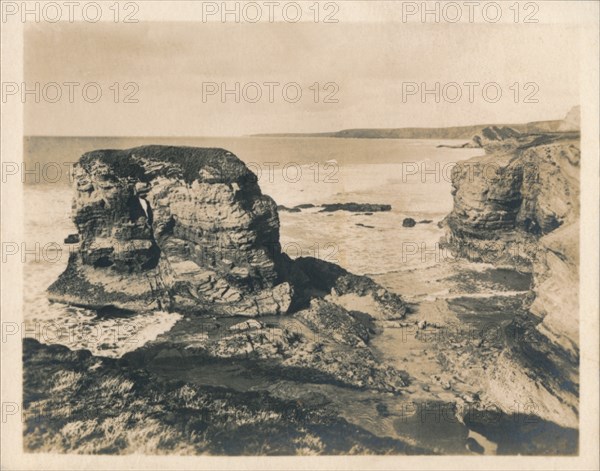 'Rocks at Porth - Newquay', 1927. Artist: Unknown.