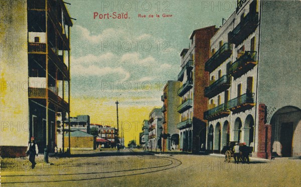 'Port-Said. Rue de la Gare', c1900. Artist: Unknown.