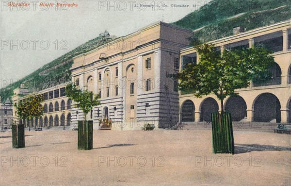 'Gibraltar - South Barracks', 1900. Artist: Unknown.