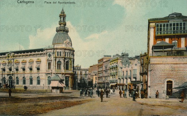 'Cartagena - Plaza del Ayuntamiento', c1900.  Artist: Unknown.