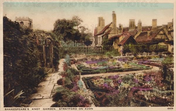 'Shakespeare's Knot Garden, Stratford-Upon-Avon', c1910. Artist: Unknown.