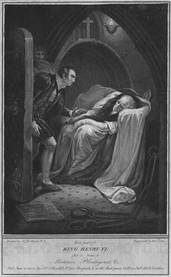 'First part of King Henry VI. Act 2 Scene 5.  Mortimer; Plantagenet, & c', 1800. Artist: Andrew Gray.