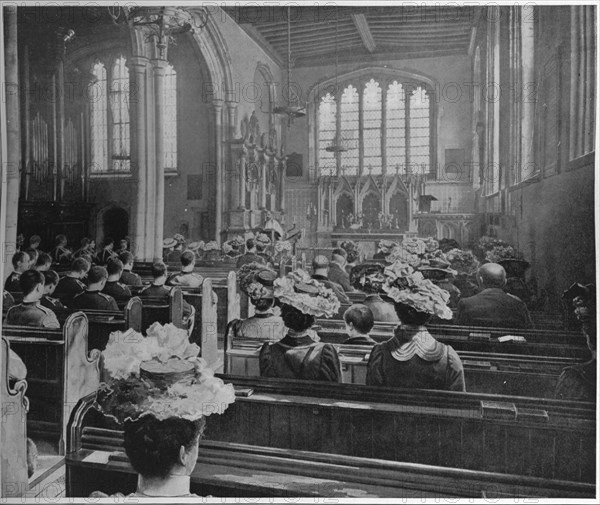 Sunday morning service in the Church of St Peter ad Vincula, London, c1903 (1903). Artist: Unknown.