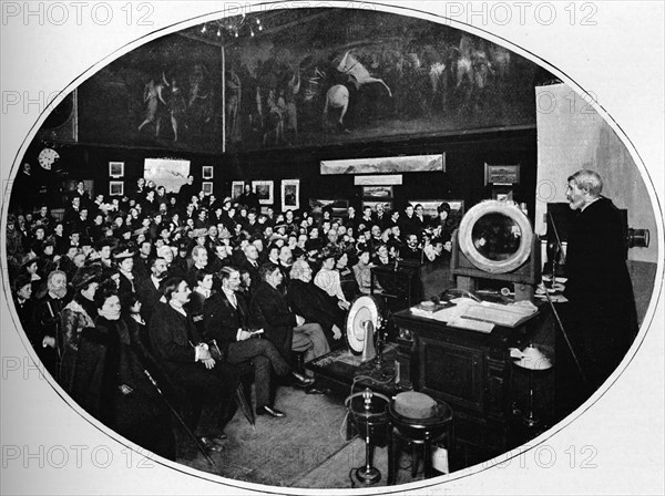 A lecture at the Royal Society of Arts, London, c1903 (1903). Artist: Unknown.