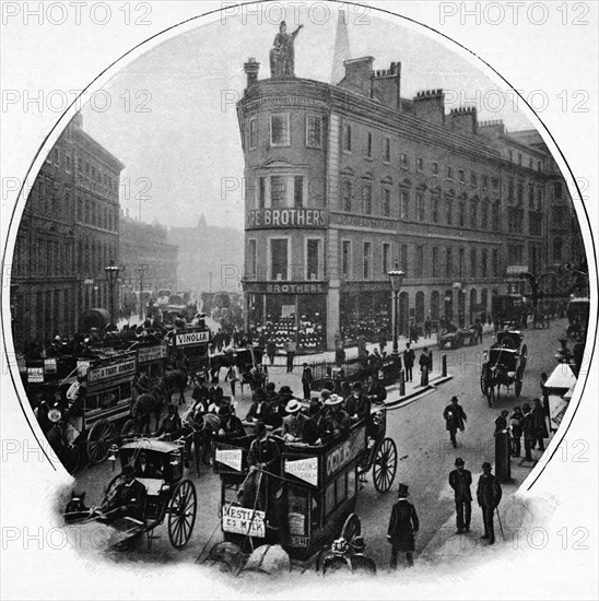 Queen Victoria Street (junction with Cannon Street), City of London, c1903 (1903). Artist: Unknown.