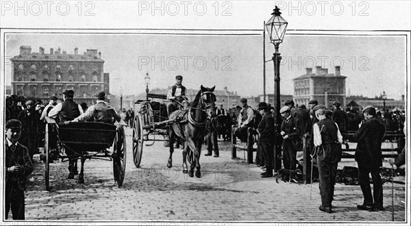 On the stones, Islington Cattle Market, London, c1902 (1903). Artist: Unknown.