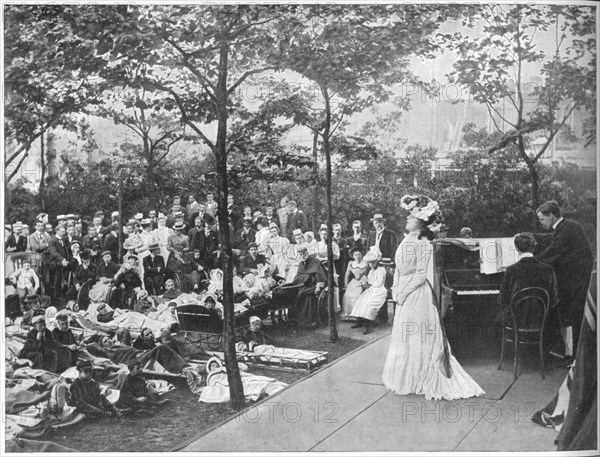 Singing to patients at a London hospital, c1901 (1903). Artist: EH Harnock.