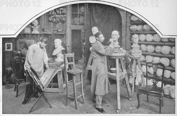 Preparing models at Madame Tussaud's, London, c1903 (1903). Artist: Unknown.