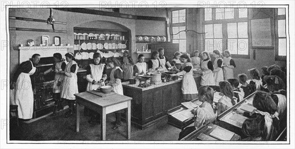 Learning to cook, London, c1900 (1901). Artist: Unknown.