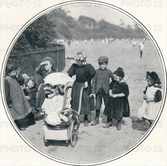 The little mother, Regent's Park, London, c1900 (1901). Artist: Unknown.