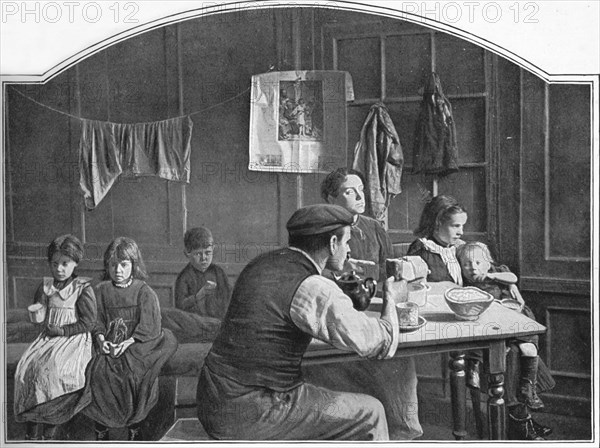 Old room in Slumland, London, c1900 (1901). Artist: Unknown.