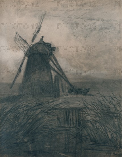 'A Marsh Mill', c1840. Artist: Thomas Lound.