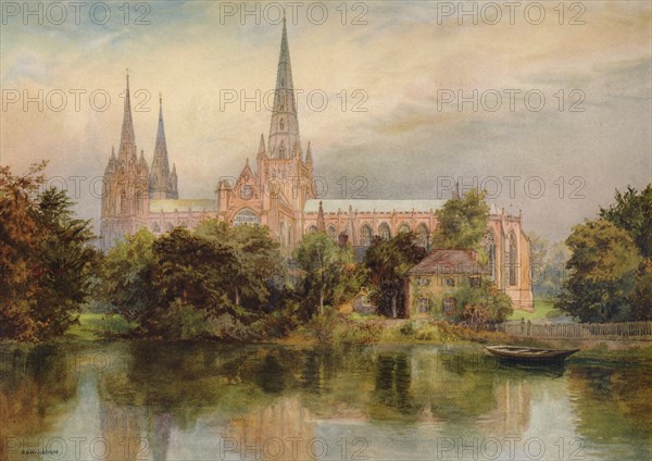 'Lichfield Cathedral', 1902, (1938). Artist: Richard Henry Wright.