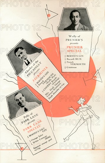 'Cocktail recipes', c1935 (1935). Artist: Unknown.