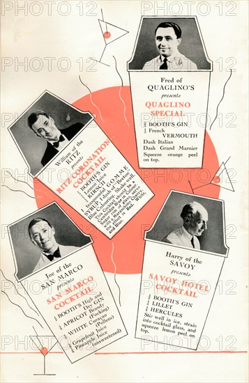 'Cocktail recipes', c1935 (1935).  Artist: Unknown.