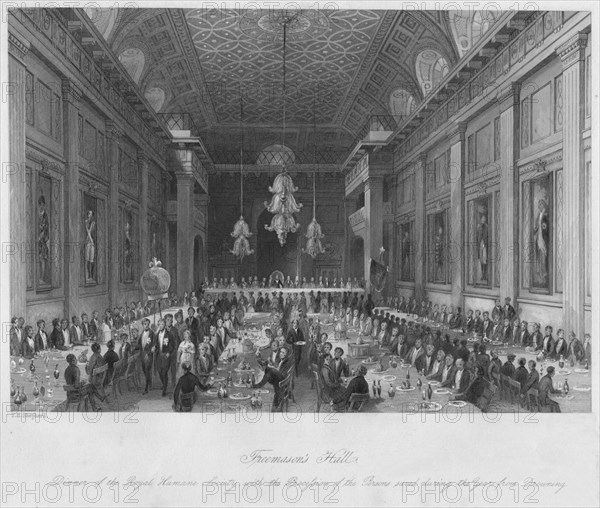 'Freemason's Hall', c1841. Artist: Henry Melville.