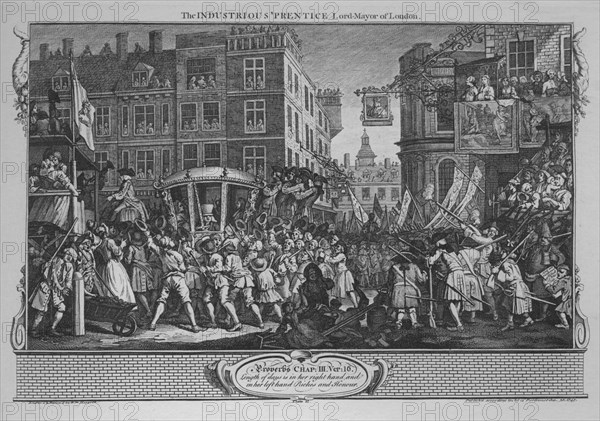 'The Industrious 'Prentice Lord-Mayor of London' - Plate 12 from 'Industry and Idleness', 1747. Artist: William Hogarth.