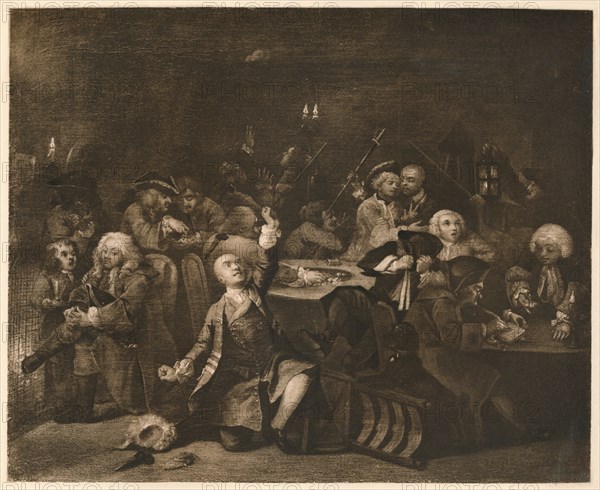 'A Rake's Progress - 6: The Gaming House', 1733. Artist: William Hogarth.