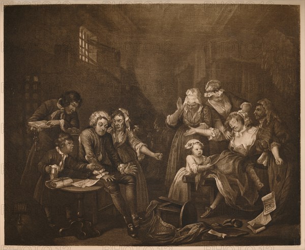 'A Rake's Progress - 7: Fleet Prison', 1733.  Artist: William Hogarth.