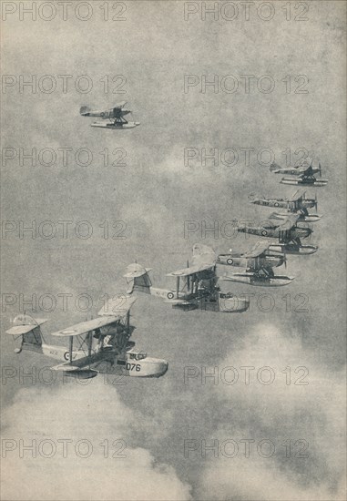 Flying boats and floatplanes from aircraft carriers of the Royal Navy, c1936 (c1937). Artist: Unknown.