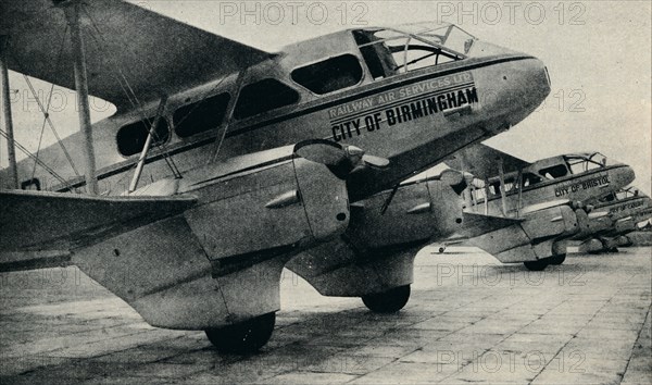 De Havilland DH89 aircraft used on some of the Railway Air Service routes, c1934 (c1937). Artist: Unknown.