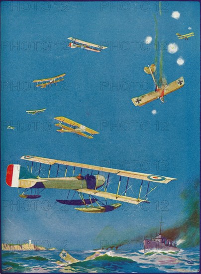 'Coast Defence: the Raiders' Fate', c1918 (1919). Artist: WH Holloway.