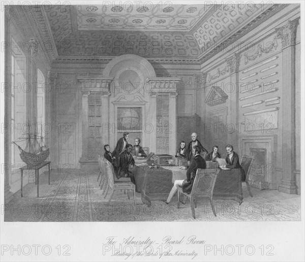 'The Admiralty. - Board Room', c1841. Artist: Henry Melville.