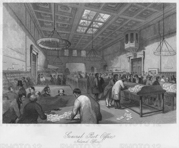 'General Post Office. Inland Office', c1841. Artist: Thomas H Ellis.