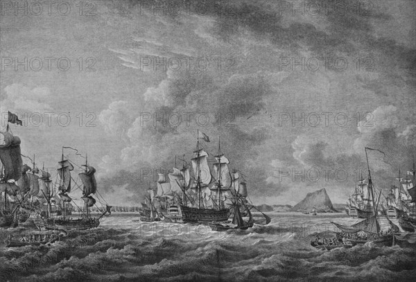 'Howe at Gibraltar', c1785. Artist: Richard Paton.