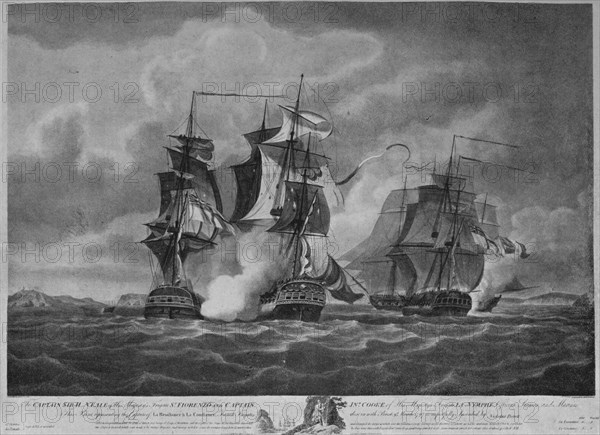 'Capture of the 'Resistance' and the 'Constance'' c1798. Artist: Nicholas Pocock.