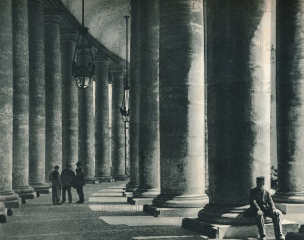 Part of the colonnade at St Peter's Square, Rome, Italy, 1927. Artist: Eugen Poppel.