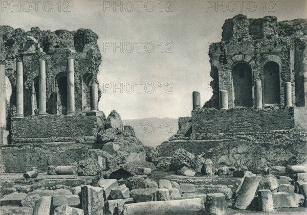 Stage of the Greek Theatre, Taormina, Sicily, Italy, 1927. Artist: Eugen Poppel.