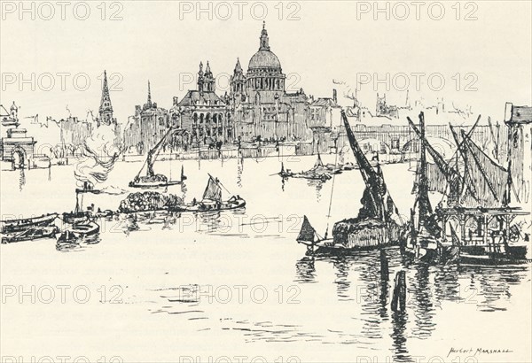 'From Waterloo Bridge', 1873, (1894). Artist: Herbert Menzies Marshall.