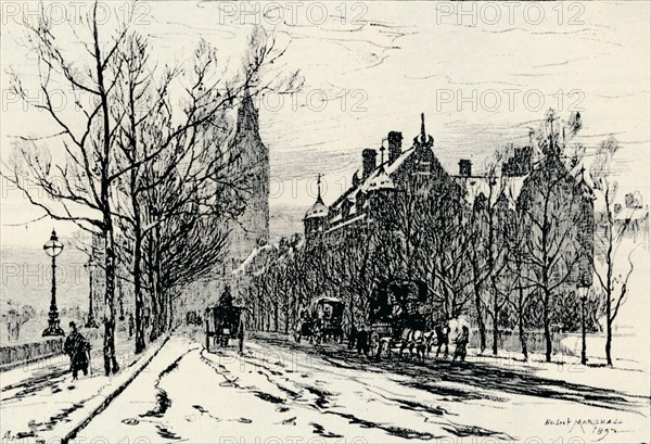 The Embankment, Westminster', c1892, (1894). Artist: Herbert Menzies Marshall.