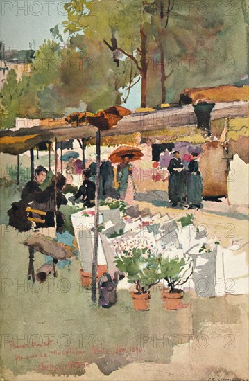 'Flower Market Paris', 1890, (1897.) Artist: Charles John Watson.