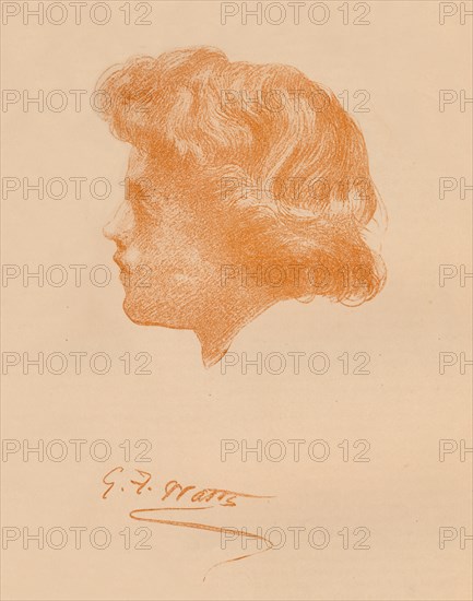 'Head Sketch', c1895, (1896). Artist: George Frederick Watts.