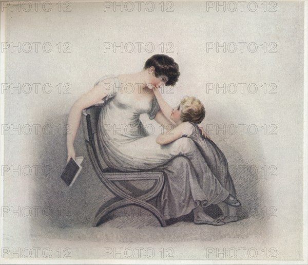 'Mamma, Don't Make Me Beg in Vain, Please Read That Pretty Book Again', c1808. Artist: Adam Buck.