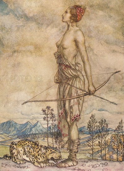 'The Huntress Diane', c1920. Artist: Arthur Rackham.