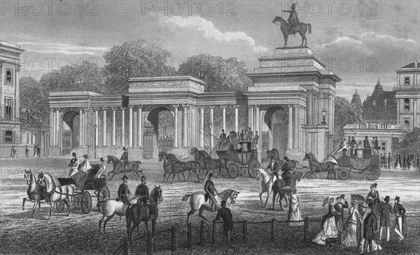 Entrance to Hyde Park, London, c1850 (1878). Artist: Unknown.