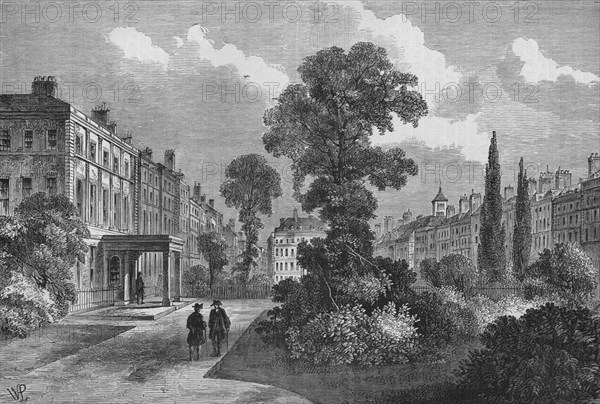 Queen Square, Bloomsbury, London, 1810 (1878). Artist: Unknown.