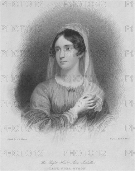 ''The Right Honourable Anne Isabella Lady Noel Byron', wife of poet George Gordon Byron, more common Artist: William Henry Mote.