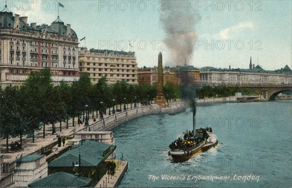 'The Victoria Embankment, London', 1907, (c1900-1930). Artist: Unknown.