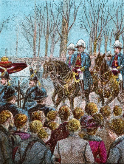 'The Funeral Cortege of Queen Victoria followed by King Edward VII', 1901 (c1902). Artist: Unknown.