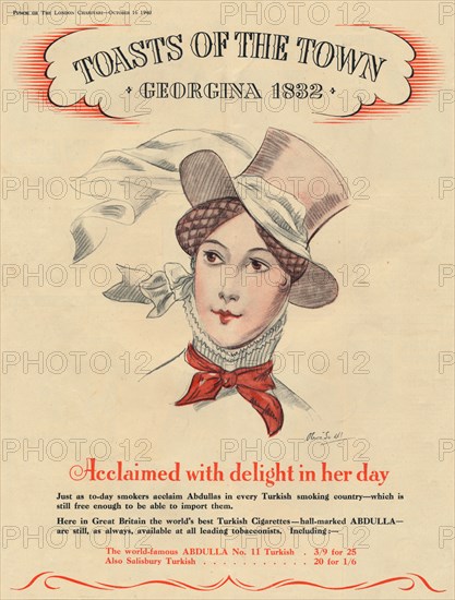 'Acclaimed with delight in her day, Toasts of the Town - Georgina 1832', 1940. Artist: Unknown.